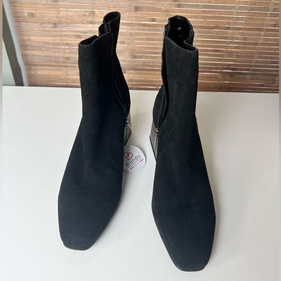 Blondo Waterproof Scarlette Black Suede Heeled Ankle Boots 9.5 - Picture 3 of 10